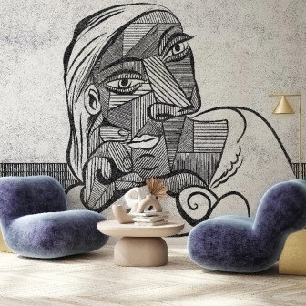 Fototapet personalizat cu design cubist, stil 