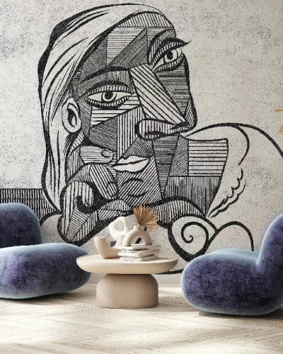 Fototapet personalizat cu design cubist, stil 