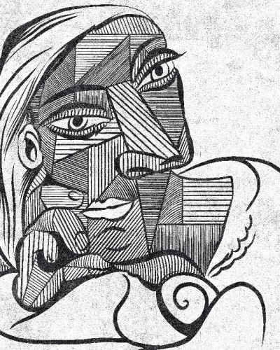Fototapet personalizat cu design cubist, stil 