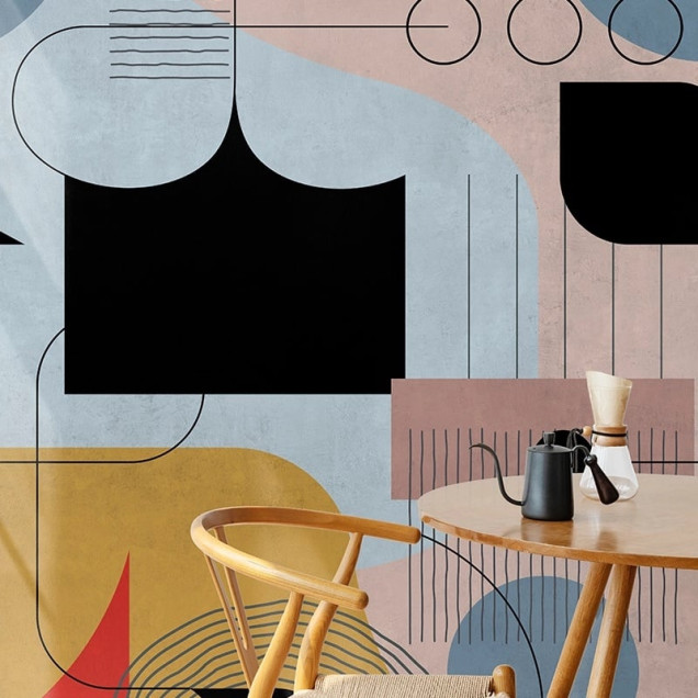 Fototapet cu design abstract și culori vibrante
