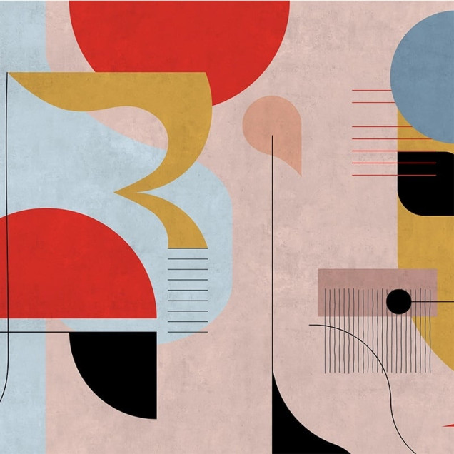Fototapet cu design abstract și culori vibrante
