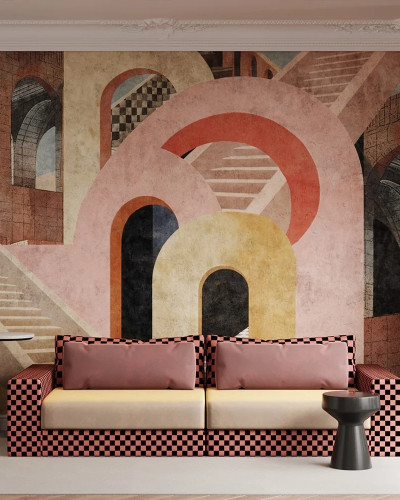 Fototapet personalizat cu design geometric si arhitectural