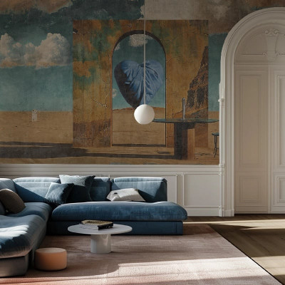 Tapet abstract cu design artistic pentru decor interior