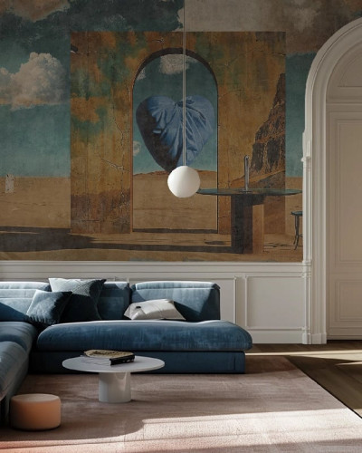 Tapet abstract cu design artistic pentru decor interior