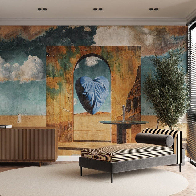 Tapet abstract cu design artistic pentru decor interior