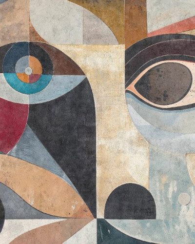 Tapet abstract cu motive geometrice