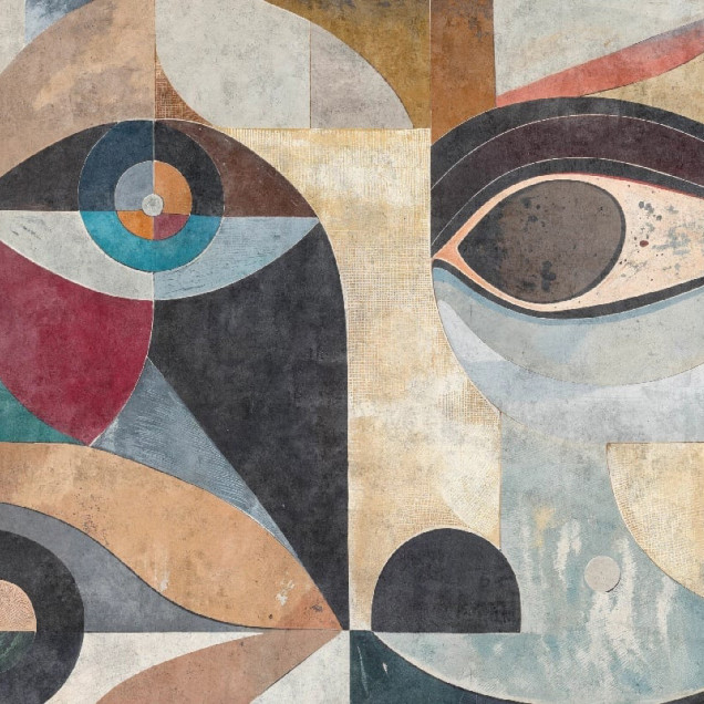 Tapet abstract cu motive geometrice