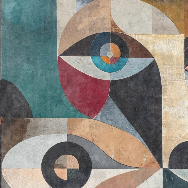 Tapet abstract cu motive geometrice