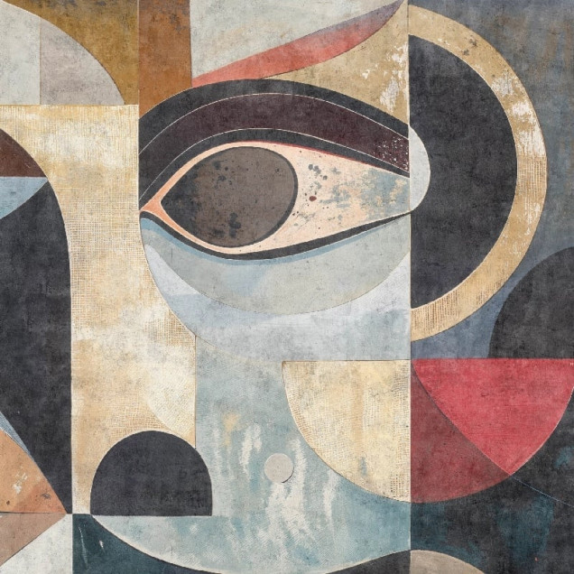 Tapet abstract cu motive geometrice