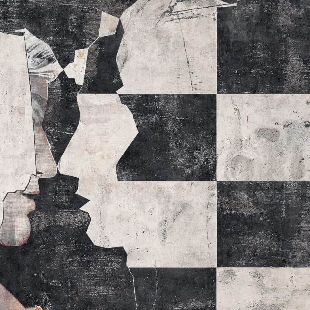 Fototapet abstract în tonuri de gri și negru