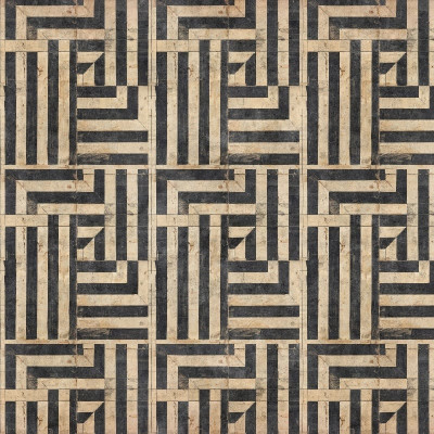 Tapet personalizat cu design geometric în dormitor