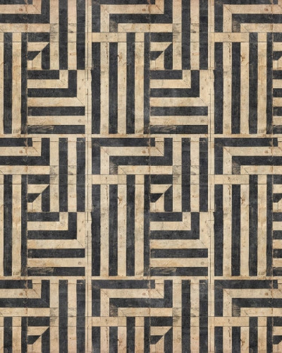 Tapet personalizat cu design geometric în dormitor