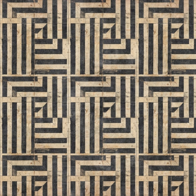 Tapet personalizat cu design geometric în dormitor