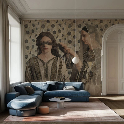 Fototapet personalizat cu motiv artistic clasic în living