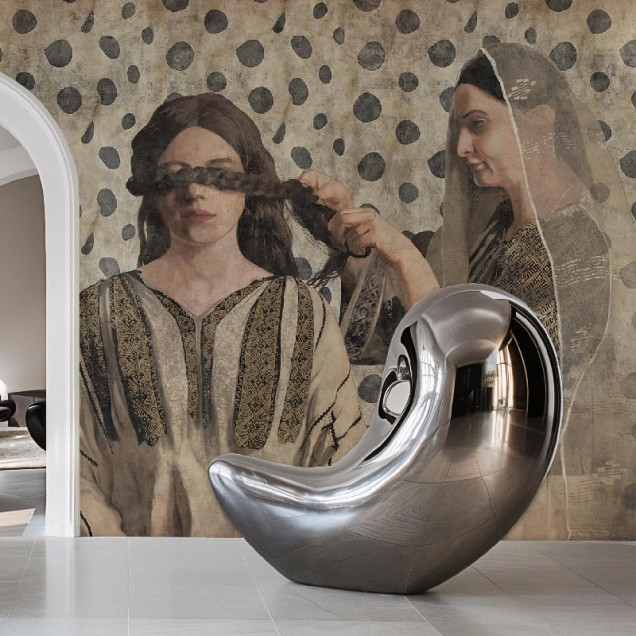 Fototapet personalizat cu motiv artistic clasic în living