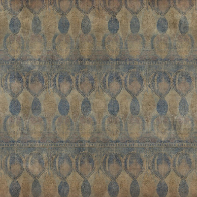 Tapet decorativ albastru și auriu cu model abstract
