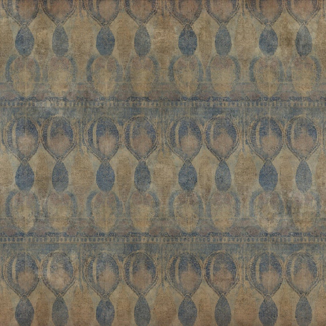 Tapet decorativ albastru și auriu cu model abstract
