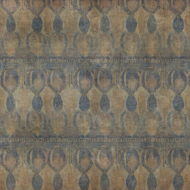 Tapet decorativ albastru și auriu cu model abstract