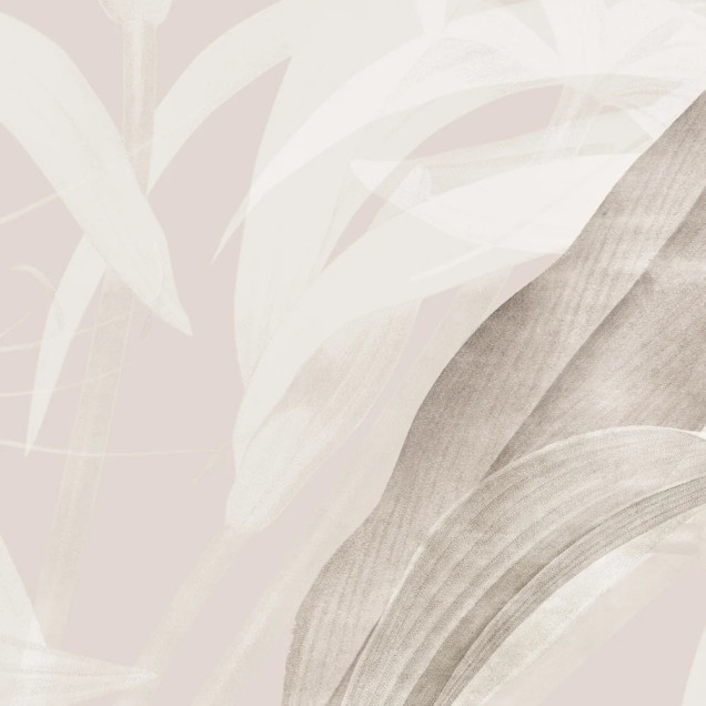 Fototapet personalizat cu design botanic într-un living elegant