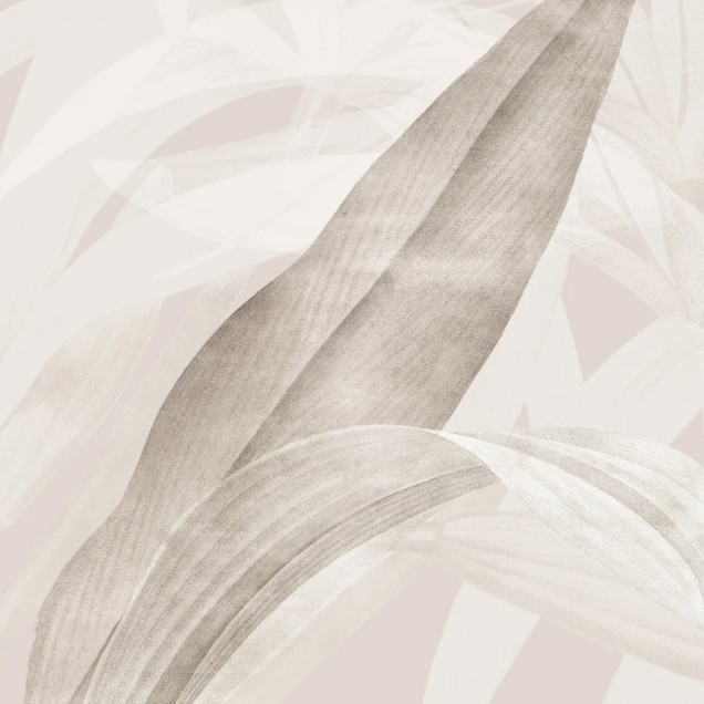 Fototapet personalizat cu design botanic într-un living elegant