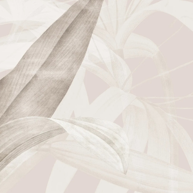 Fototapet personalizat cu design botanic într-un living elegant