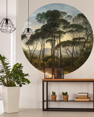 Tapet rotund Umbrella Pines in Italy cu un design elegant si unic, pentru un interior cu adevarat special.