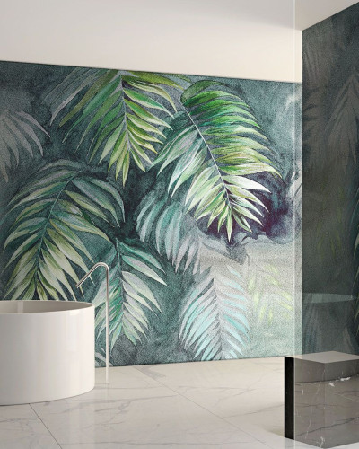 Tapet cu design exotic de palmier Areca Deep
