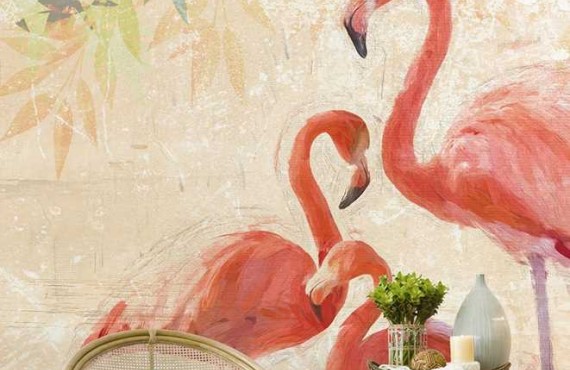 Fototapet Flamingos party, personalizat, WallPepper