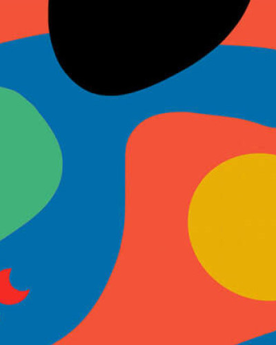 Tapet modern abstract cu culori vibrante și forme organice