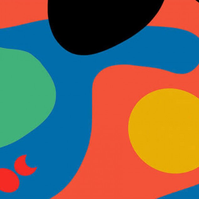Tapet modern abstract cu culori vibrante și forme organice