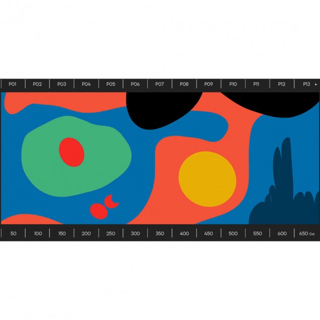 Tapet modern abstract cu culori vibrante și forme organice