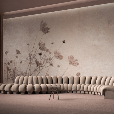 Wallpaper cu design minimalist si flori delicate