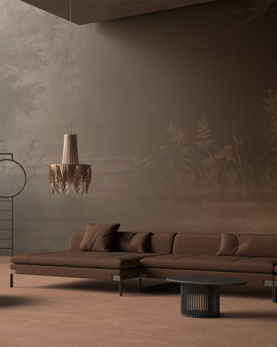 Tapet cu design modern, Botany Stories BOS1.05.1 - YO2, cu nuanțe neutre și un model subtil de copaci și plante, perfect pentru a crea o atmosferă liniștitoare și primitoare în orice spațiu.