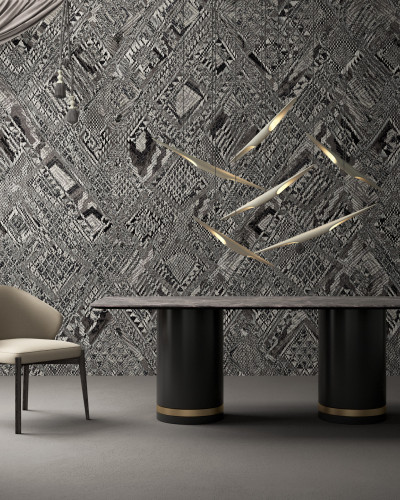 Tapet cu model geometric abstract, perfect pentru un design elegant și modern.