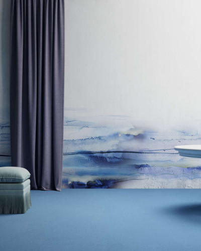 Wallpaper cu design abstract in nuante de albastru si gri