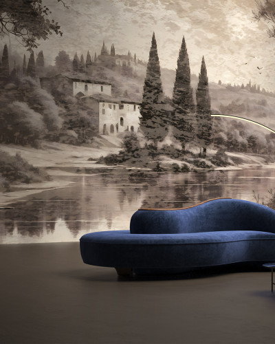 Tapet cu design unic, cu o imagine a unui peisaj natural, perfect pentru decorarea livingului, dormitorului sau a oricărei alte camere din casă.