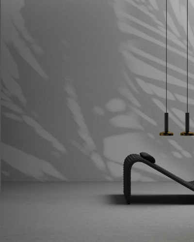 Fototapet cu design minimalist cu umbre delicate ale frunzelor de palmier