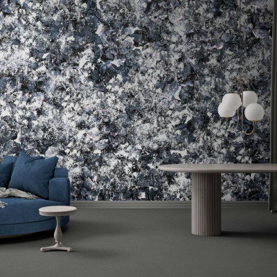 Tapet modern cu design abstract, nuanțe de albastru și gri, perfect pentru living, dormitor sau birou.