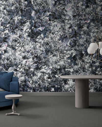 Tapet modern cu design abstract, nuanțe de albastru și gri, perfect pentru living, dormitor sau birou.