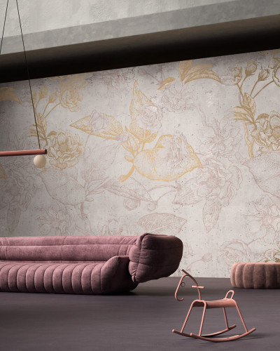 Tapet floral cu design minimalist