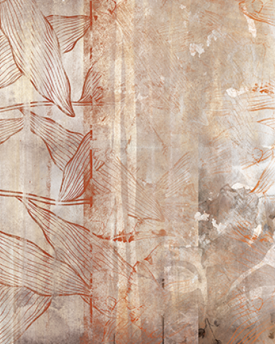 Romantic Traces RT1.07.3 - YO2 design cu un motiv floral fin desenat pe un fundal de textură vintage