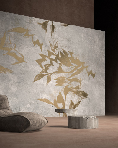 Tapet modern cu accente de aur, design Romantic Traces