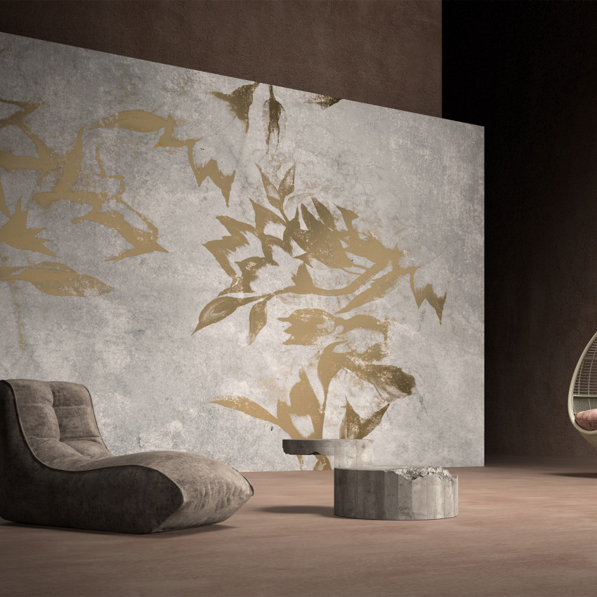 Tapet modern cu accente de aur, design Romantic Traces