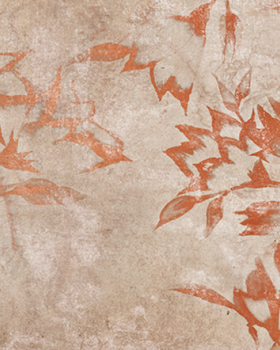 Wallpaper cu design minimalist - Romantic Traces RT1.09.3.  Imprimeu subtil de flori în nuanțe calde de maro.