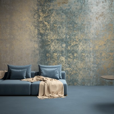 Tapet modern cu design abstract în nuanțe de auriu și gri