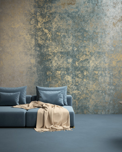 Tapet modern cu design abstract în nuanțe de auriu și gri