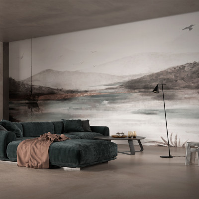 Decor de perete modern cu design minimalist, cu nuanțe de gri și alb, Set Traits ST1.11.2 - YO2 design