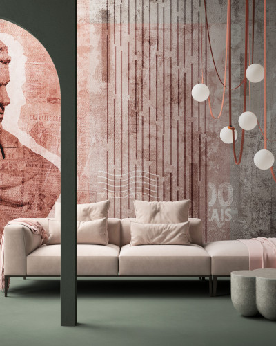 Tapet cu design vintage cu fragmente de sculpturi antice