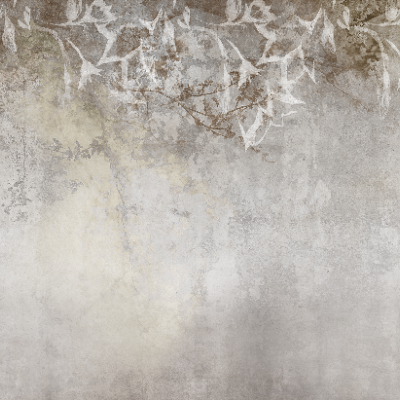 Tapet modern cu design vintage si texturat, cu un design subtil de crengute albe pe un fundal gri.