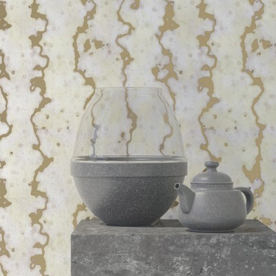 Tapet cu aspect de marmura cu vene aurii - Chic Veneers CV1.08, Stannic Gold - YO2 design